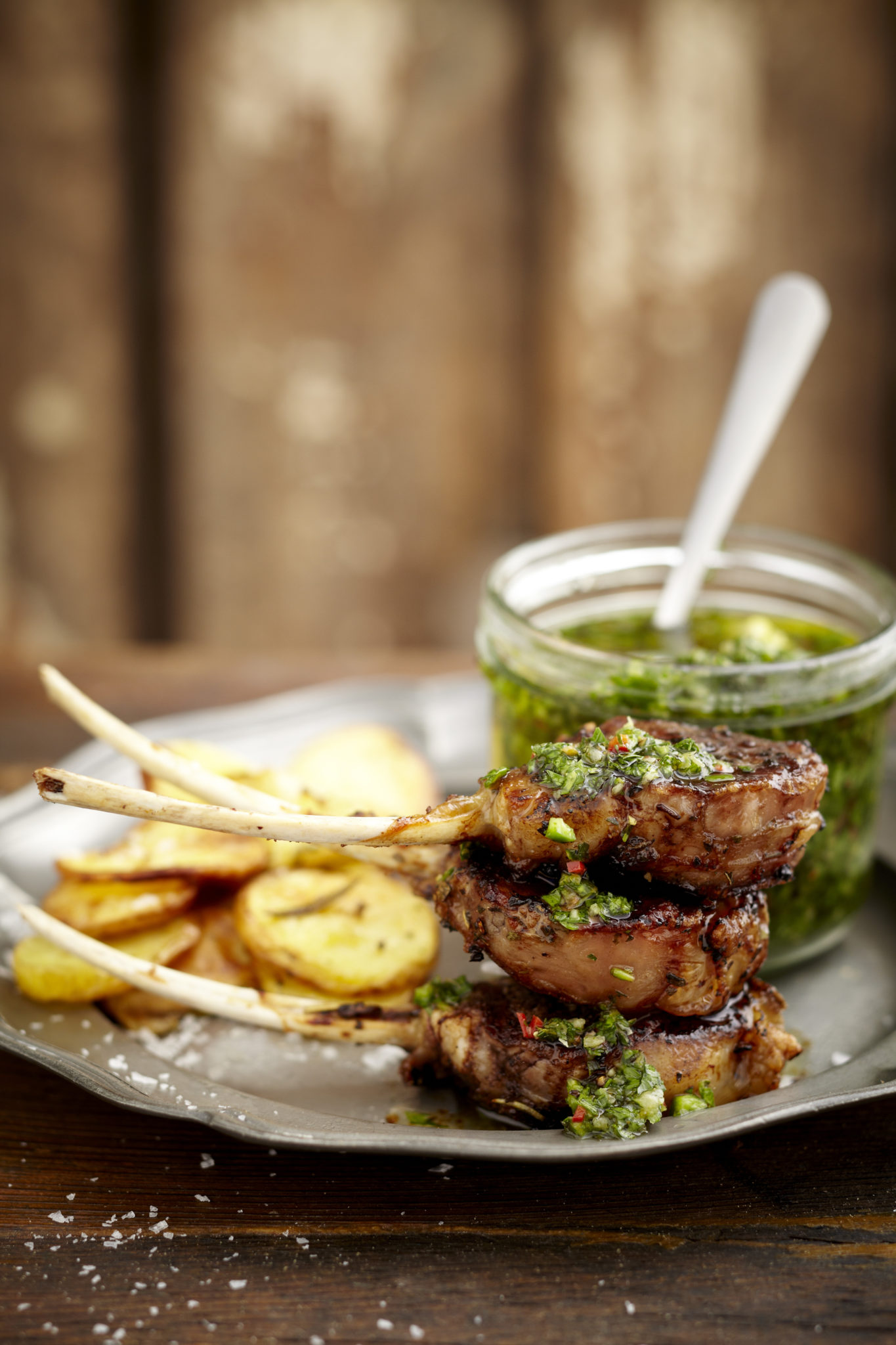 LAMB CHOPS WITH CHIMICHURRI NOMU