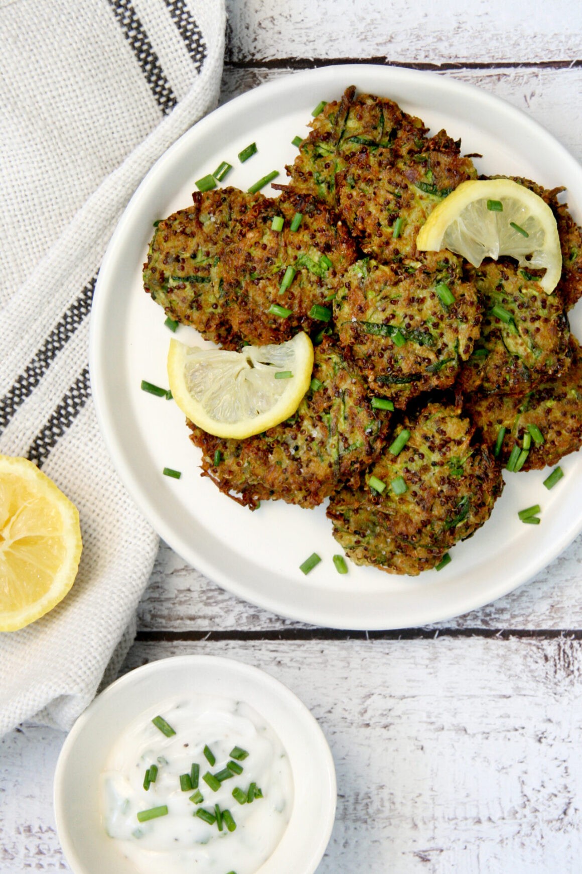 QUINOA & ZUCCHINI CAKES WITH COCONUT YOGHURT DIP NOMU
